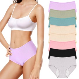 8 piezas de ropa interior a prueba de fugas para mujer, ropa interior de cintura alta a prueba de fugas de más de 60 para incontinencia para mujer