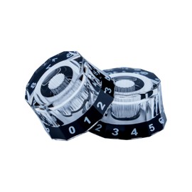 4pcs Transparent Guitar Knobs Clear Black Dodecagon Speed Control Volume Tone Knob for PRS SG Les Paul Eletric Guitar Accessories (Black)