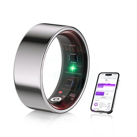IUHFSIFS 2025 Smart Ring Industry No. 1 - 0 Measurement Errors & Sports Specific Smart Ring for Sleep Tracking Wearable, SpO2, Android iOS for Rings for Men and Women, Silver 10#