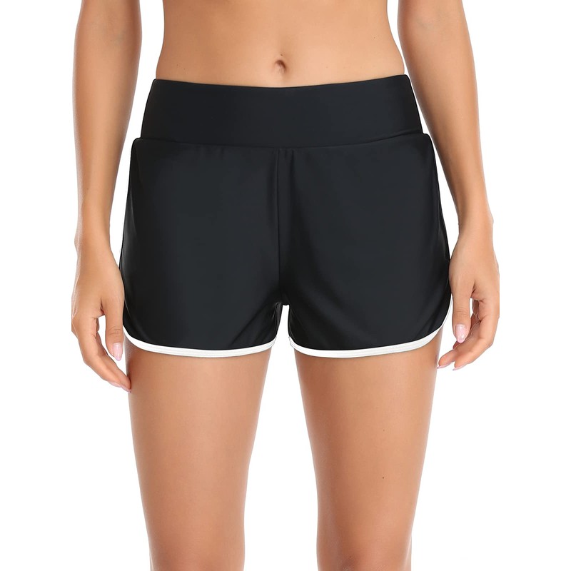 RELLECIGA - Pantalones cortos de natación de cintura alta para