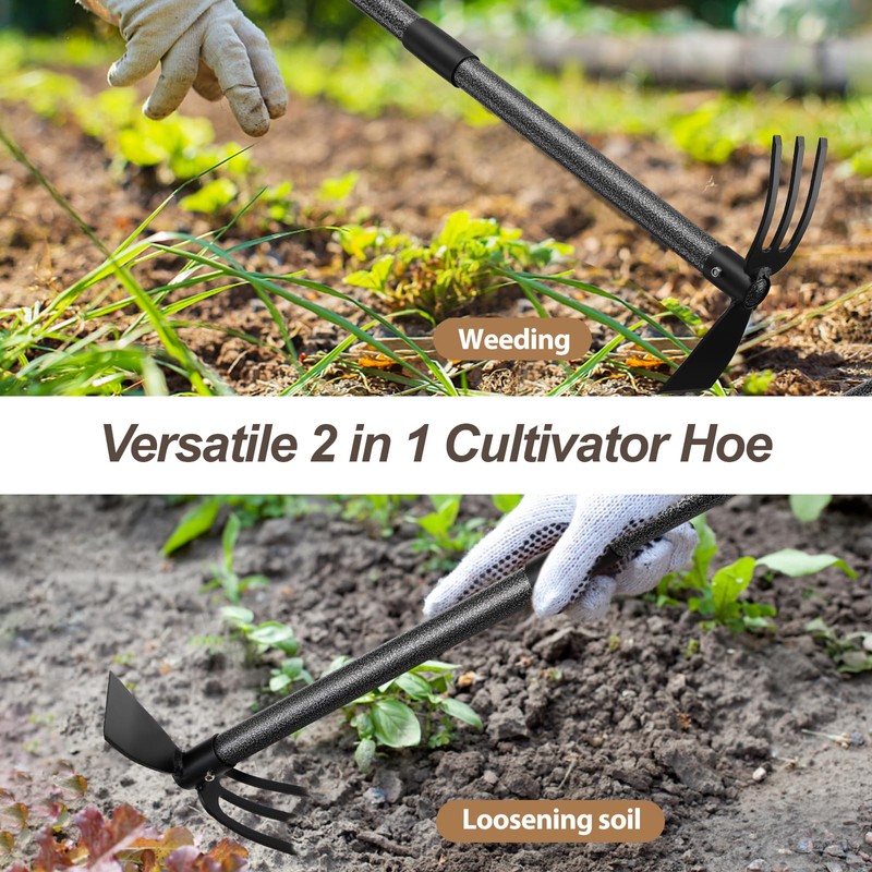 Hoe Garden Tool, 45 Inch Garden Hoe Long Handle for