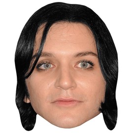 Brian Molko (Long Hair) Celebrity Mask, Flat Card Face, Fancy Dress Mask