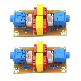 Hailege XH-M372 Stereo Audio Isolator Current Noise Isolation Transformer Coupler Vehicle Common Ground Interference Elimination with 3.5 mm Audio Socket Pack of 2