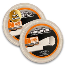 Vaughan's Economy .095" Trimmer Line, 40ft | White Round Polymer | Residential Universal Weed Eater String for Gas & Electric & Battery Models | Made in The USA (2 Pack)