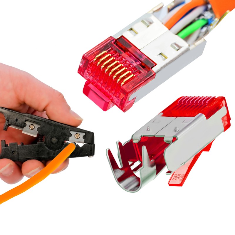 BIGtec Hirose TM21 RJ45 Connector Network Connector 2 Pieces Orange