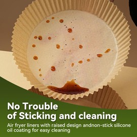 200 Pcs Disposable Parchment Air Fryer Liners, Non-Stick Greaseproof Paper, 8 Inch Round Baking Paper Liners for Air Fryer, Microwave, Oven, Steamer, Easy Clean, Heat Resistant Cooking Accessories