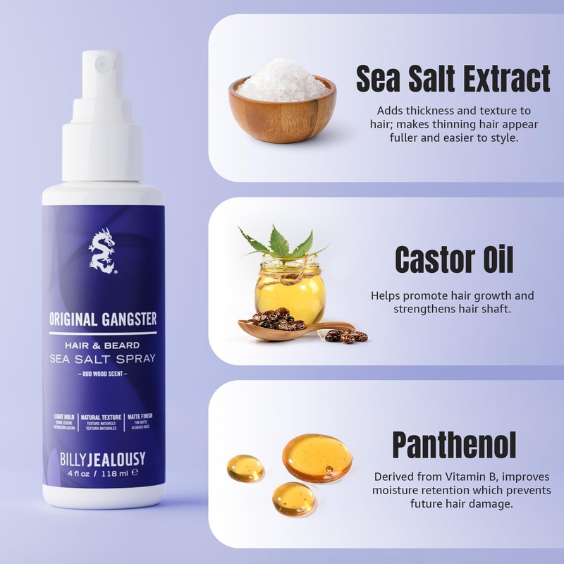 Billy Jealousy Sea Salt Spray, Texturizing and Volumizing Hair Spray