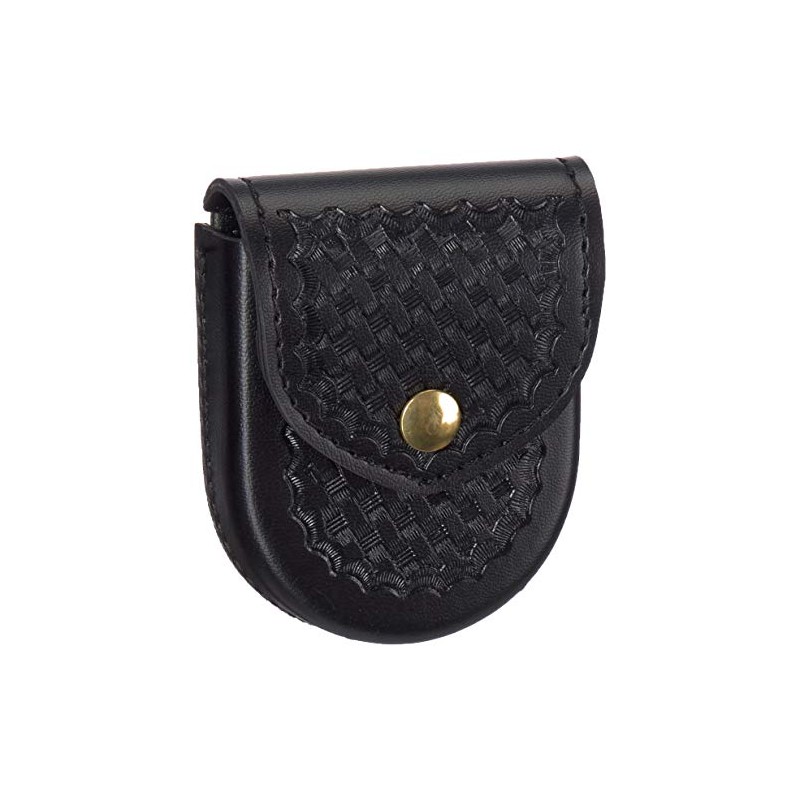 Bianchi 90-4B: Handcuff Pouch Top Flap, Basket Weave, Black