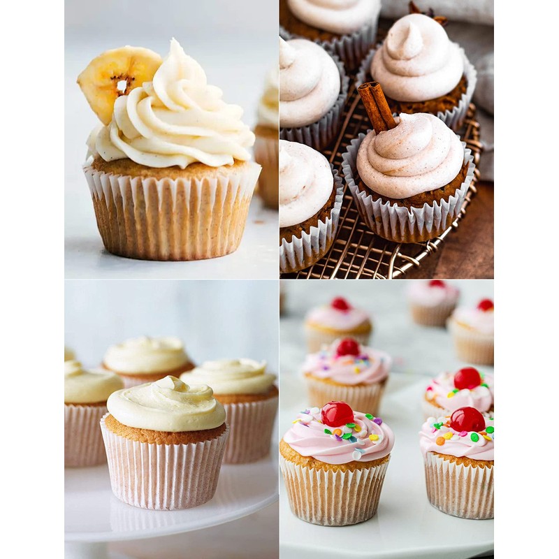 Jumbo White Cupcake Liners Greaseproof Paper 200-Count - Gifbera Odorless