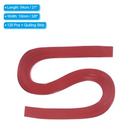 PATIKIL 120pcs Quilling Strips Paper 3/8"(10mm) 21"(54cm) Origami Paper Quilling Strip for Art DIY Hand Craft Christmas, Bright Red