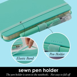 NIRMIRO 3 Pack Small Notebook Journal with Pen, A6 Mini Pocket Size Notepad Journal Notebook for Women/Men Work, Cute Note Book Note pads, 3.7" x 5.7", Leather, Pink, Purple, Green