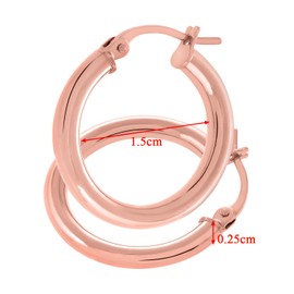 Citerna Women's 9ct Rose Gold Classic Hoop Earrings