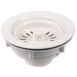 Laguna Brass 6120WT RV/Motorhome Kitchen Sink Strainer with Removable Basket, White Finish