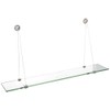 Spancraft Glass CR-6x33-Brushed Steel Crane Glass Shelf, Brushed Steel, 6"