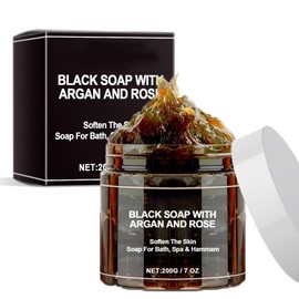 Black Hydrating Soap for Dry Skin,Bar Soap with Rose,Smooth Skin Tone & Hydrating