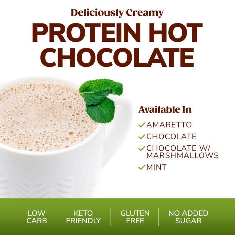 BariWise Protein Hot Chocolate with Marshmallows, Hot Cocoa, Low Sugar,