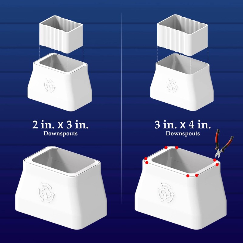 Rain Barrel Diverter Kit for 2"x3" or 3"x4" Gutter Downspouts,