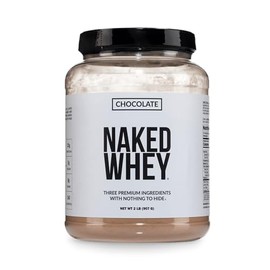 NAKED Whey Chocolate Protein Powder - Only 3 Ingredients - Grass Fed Whey Protein Powder, Organic Chocolate and Organic Coconut Sugar, NSF Certified, 