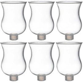 VIHOSE Bulk Set of 6 Clear Peg Votive Holders with Rubber Gasket 3.5" Glass Wholesale Candelabra Hurricane Glass Shades Votive Candleholder Cups for Modern Contemporary Home Decor
