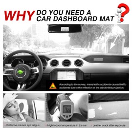 Cartist Dashboard Cover Mat for 2015-2020 2021 2022 Ford Mustang Accessories Dash Cover Flannel Dash Mat Sunshade Glare UV Rays Protector (Not Fit Mach-e)