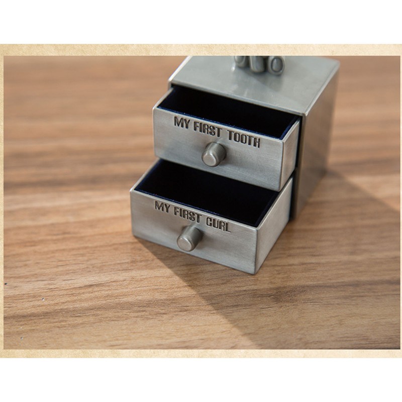 Tooth Fairy Keepsake Box Alloy Structure Soft Inner Wall Bear