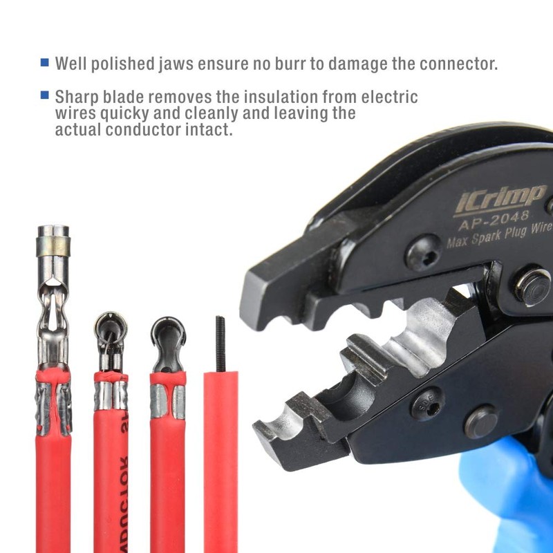 iCrimp Ratcheting Spark Plug Connector Crimper for Ignition Cable and