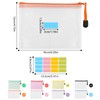 Pack of 16 A6 Coloured Net Document Bags, PVC Plastic