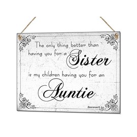 Metal Hand Made Plaque Sign The Only Thing Sister Auntie Birthday & Fridge Magnet Keepsake Gift Set