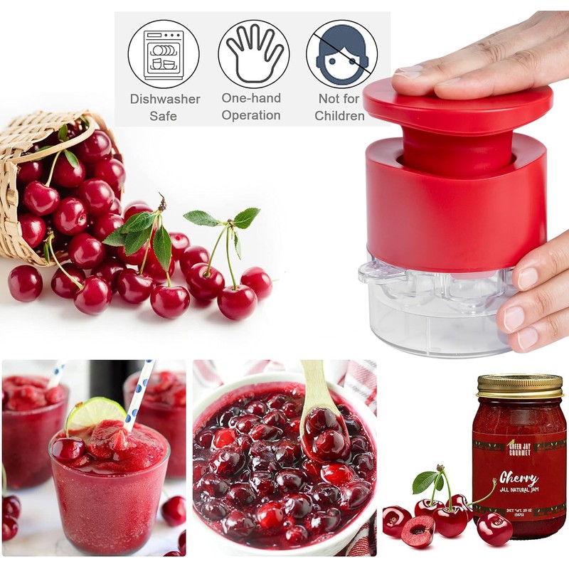 Cherry Pitter Multiple, Quick Release Multi Cherries Stoner Pitter 7-in-1,