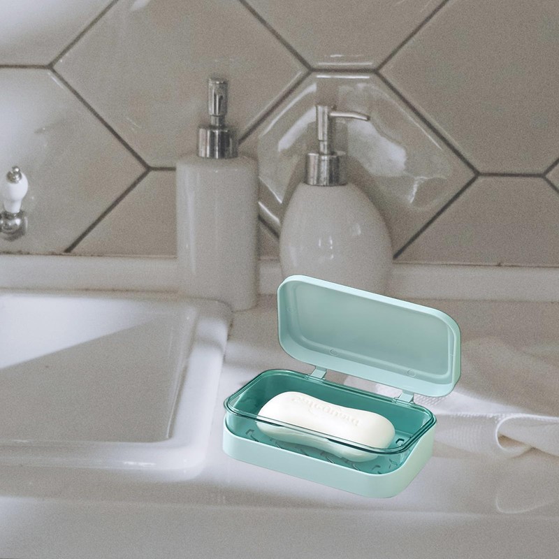 CLKE Soap Box, with Removable Drainer and Lid, 2 Layers