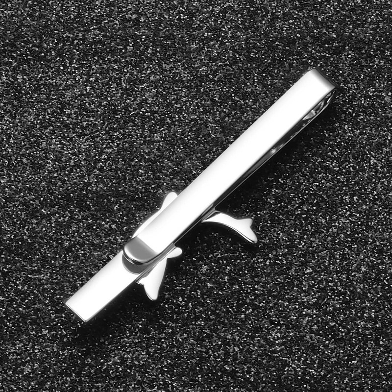 Asienice Men's Tie Clip Dolphin Silver Narrow Stainless Steel Men's