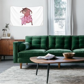 Pink Mouse Funny Man Cave Wall Flag with 4 Brass Grommets 3x5 Feet for College Dorm Room Outdoor Bedroom Parties Filming Events Festivals (pink)