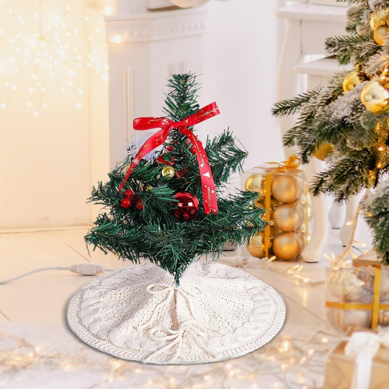 GARENDE 18 Inches Christmas Tree Skirt Decorations Tree Rug Xmas