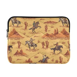 Sletend Cute Laptop Sleeve 13 inch Western Desert Cowboy Laptop Bag 14 inch Waterproof Computer Bag for Women Laptop Accessories Computer Cover Bag for Tablet Men