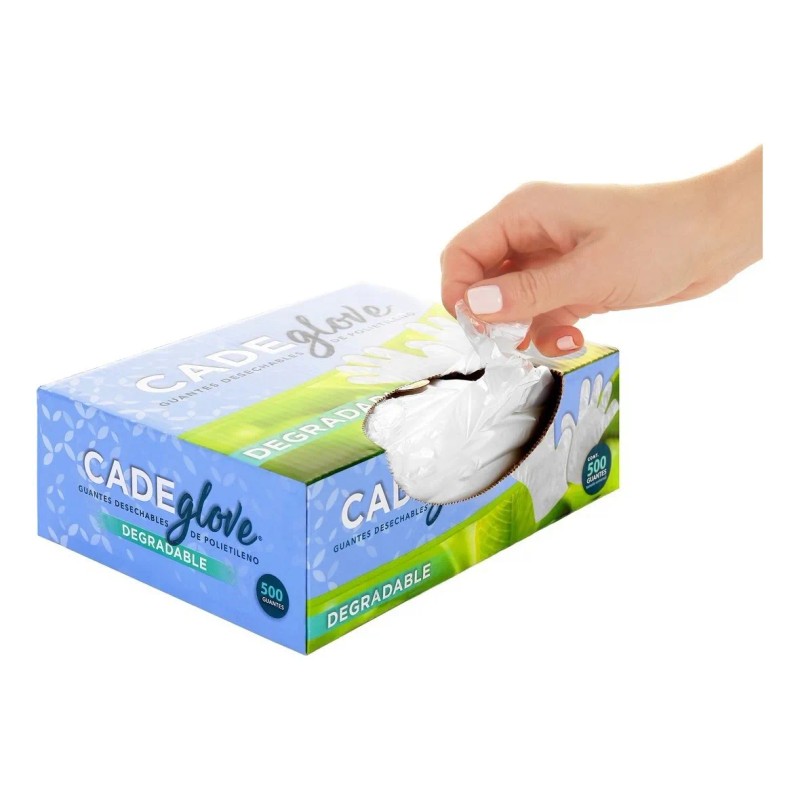 500 Guantes Desechables De Plástico Cadeglove