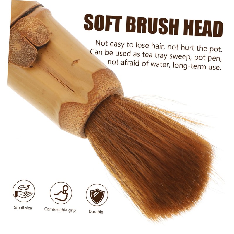 Healeved 1pc Bamboo Teapot Cleaning Brush Ergonomic Tea Cleaning Gadget