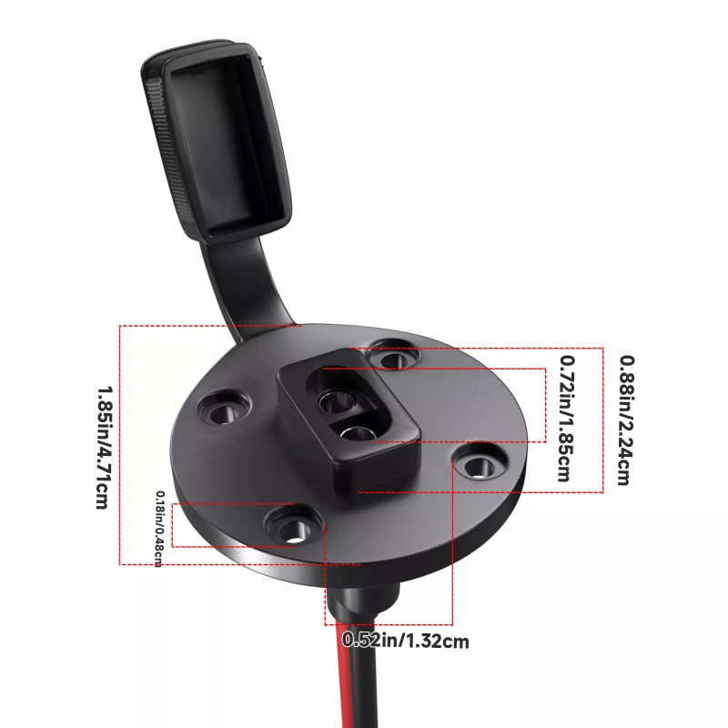 SAE Power Socket Sidewall Port 2 Pack Weatherproof Flush Mount