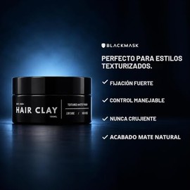 BlackMask Arcilla Para El Cabello Para Hombres(352 Oz) Fcil De Aplicar Agrega Textura Y Volumen Al Instante Acabado Mate Fijacin Fuerte Arcilla Para  