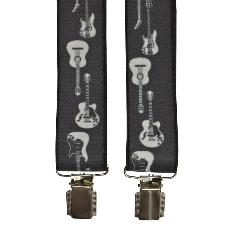 Olata Braces/Suspenders for All Ages, Y-Shape with Guitar Design. Adult,