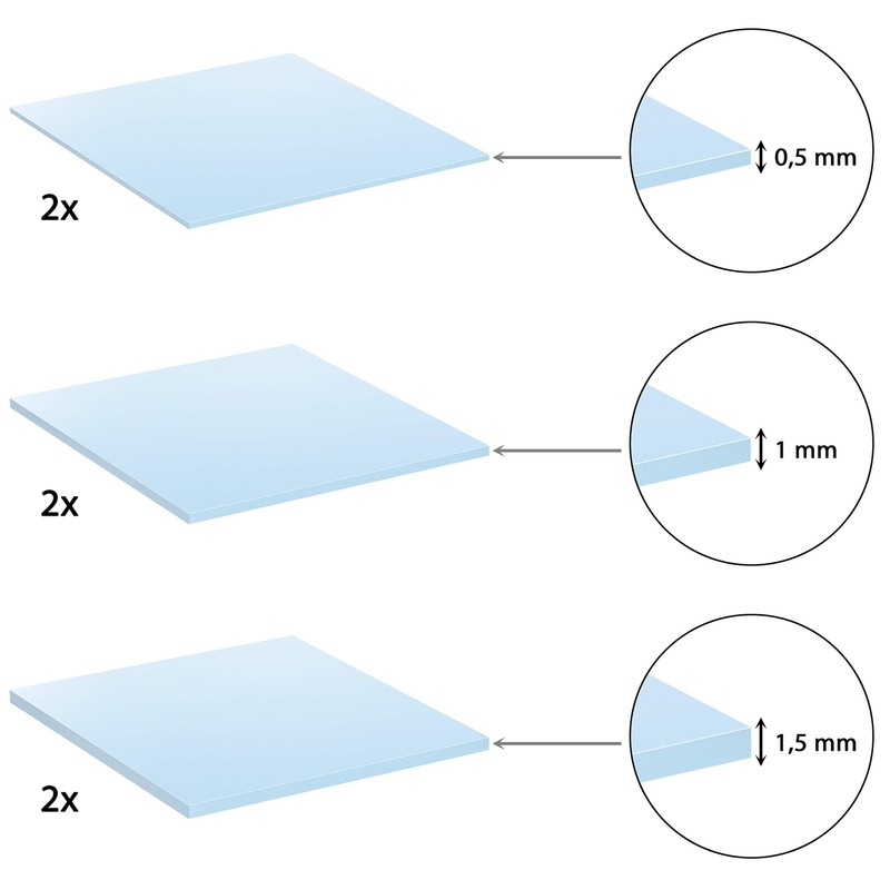 POPPSTAR 6 x Thermal Conductive Pads 50 x 50 mm