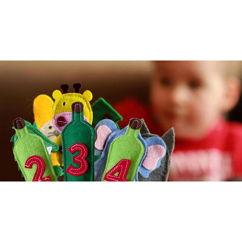 10 Green Bottle Nursery Rhyme Finger Puppet