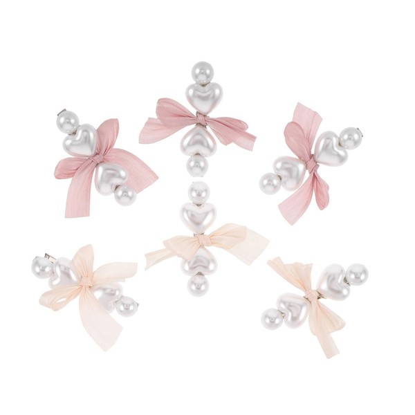 TOVINANNA 6pcs Bowknot Hair Clips for Women Elegant Ribbon Barrettes