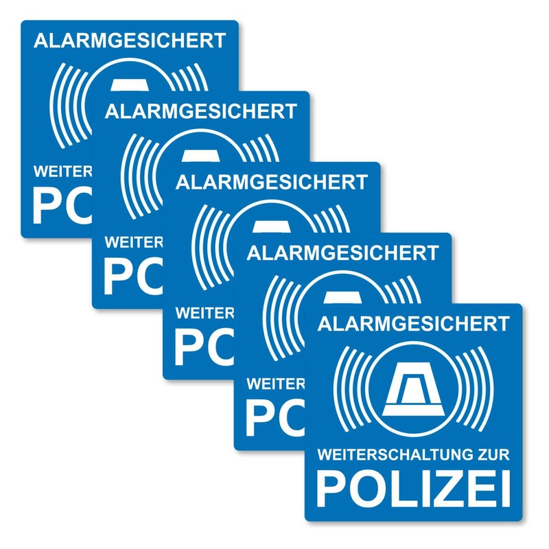 Pack of 5 Alarm Secured Stickers, Onward Switching to the