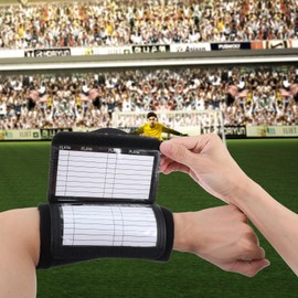 HJZHII Football Wrist Playbook with 2 Paper Cards, Football Game Bracelets Black Football Game Tactical Bracelets, Professional Coach Wrist Playbook for Various Sports