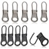 Ouligay 10pcs Zipper Pull Replacement Detachable Zipper Pull Tab Metal
