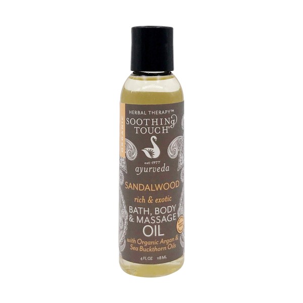 Soothing Touch Ayurveda Organic Bath Body & Massage Oil Rich & Exotic Sandalwood 4 Oz
