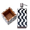 Handcrafted Black and White Bone Inlay Bathroom Set Soap Dispenser