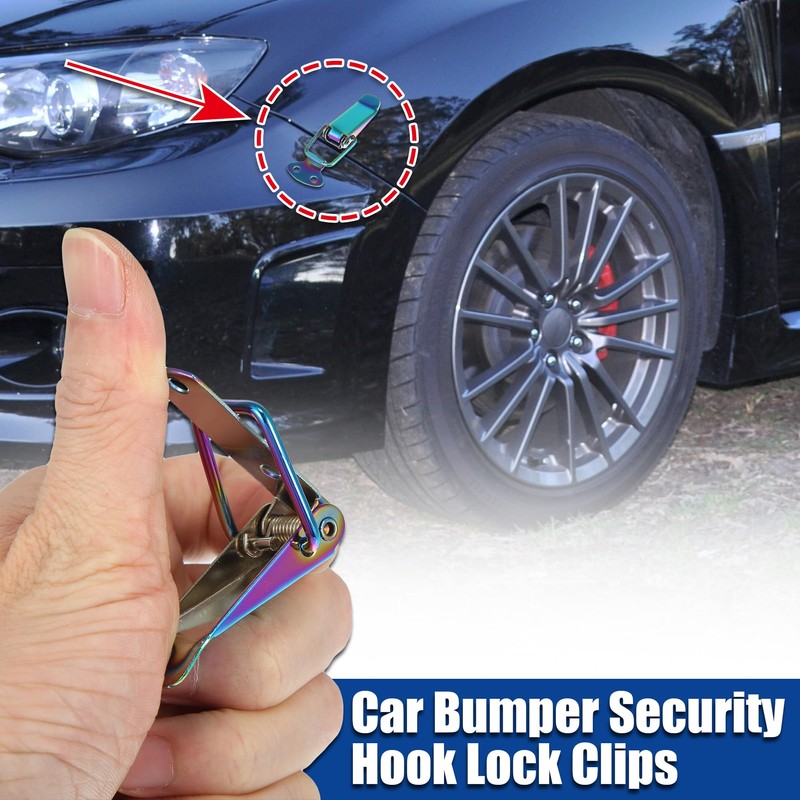 X AUTOHAUX Car Bumper Security Clips Quick Release Hook Multicolor