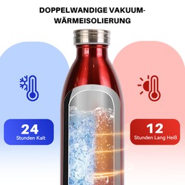 SANTECO Stainless Steel Drinking Bottle 1 L, 100% Leak-Proof Thermos Flask 12 Hours Hot / 24 Hours Cold, Completely Leak-Proof for School, Office, Sports, Outdoor