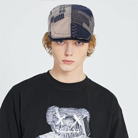 YeeHeen Flat Caps for Men Irish Cabbie Gatsby Cap Newsboy Hat Navy Blue